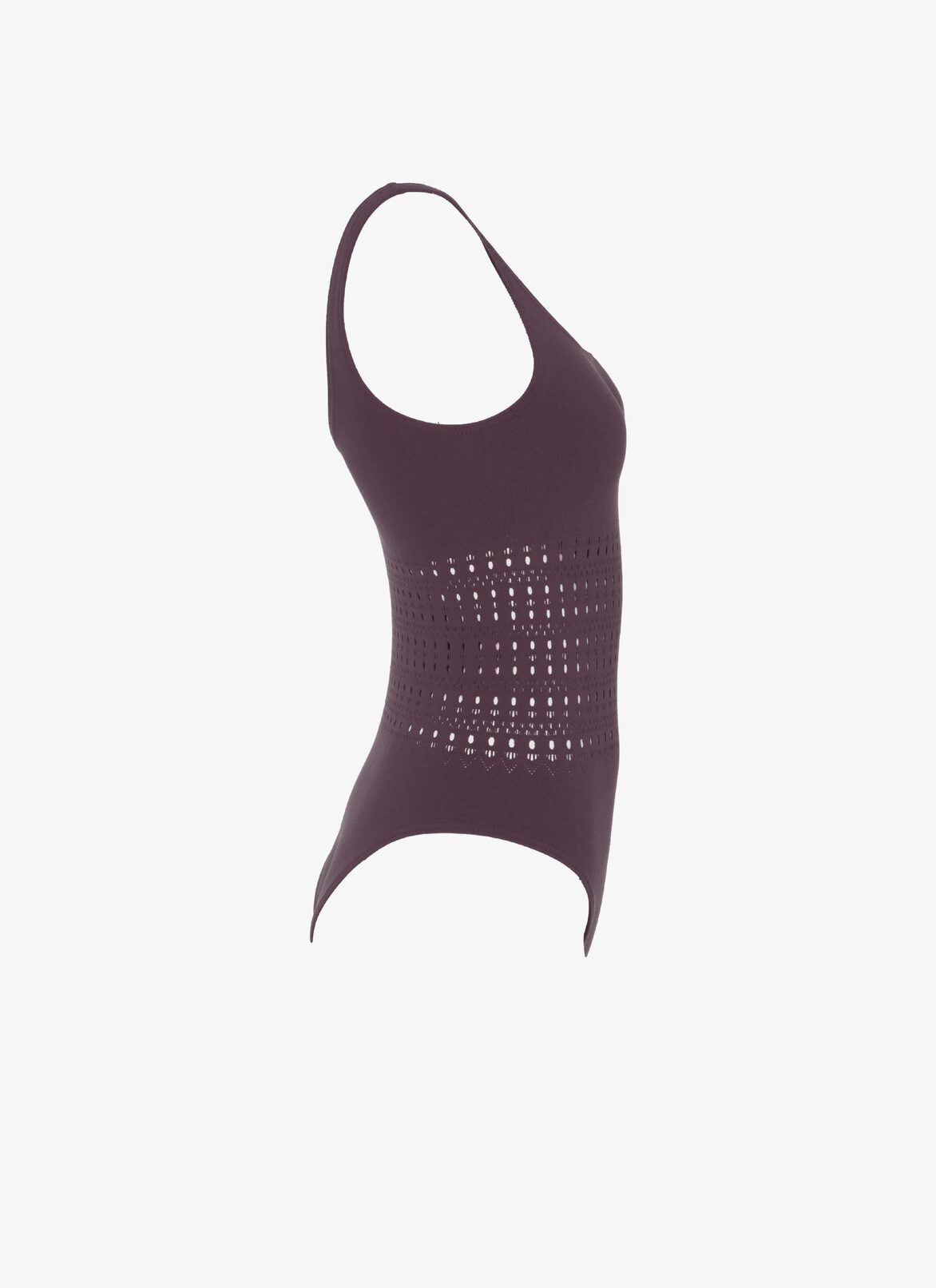 ONE-PIECE SEAMLESS SWIMSUIT ALAÏA AUBERGINE ONE-PIECE SEAMLESS SWIMSUIT